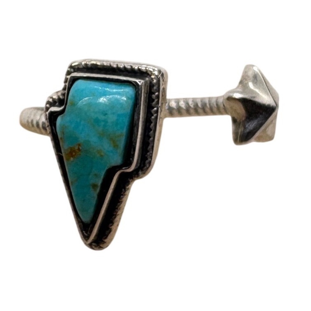Hespera TRB Jewelry Sterling Silver Kingman Turquoise Star Bolt Ring Size 7.25